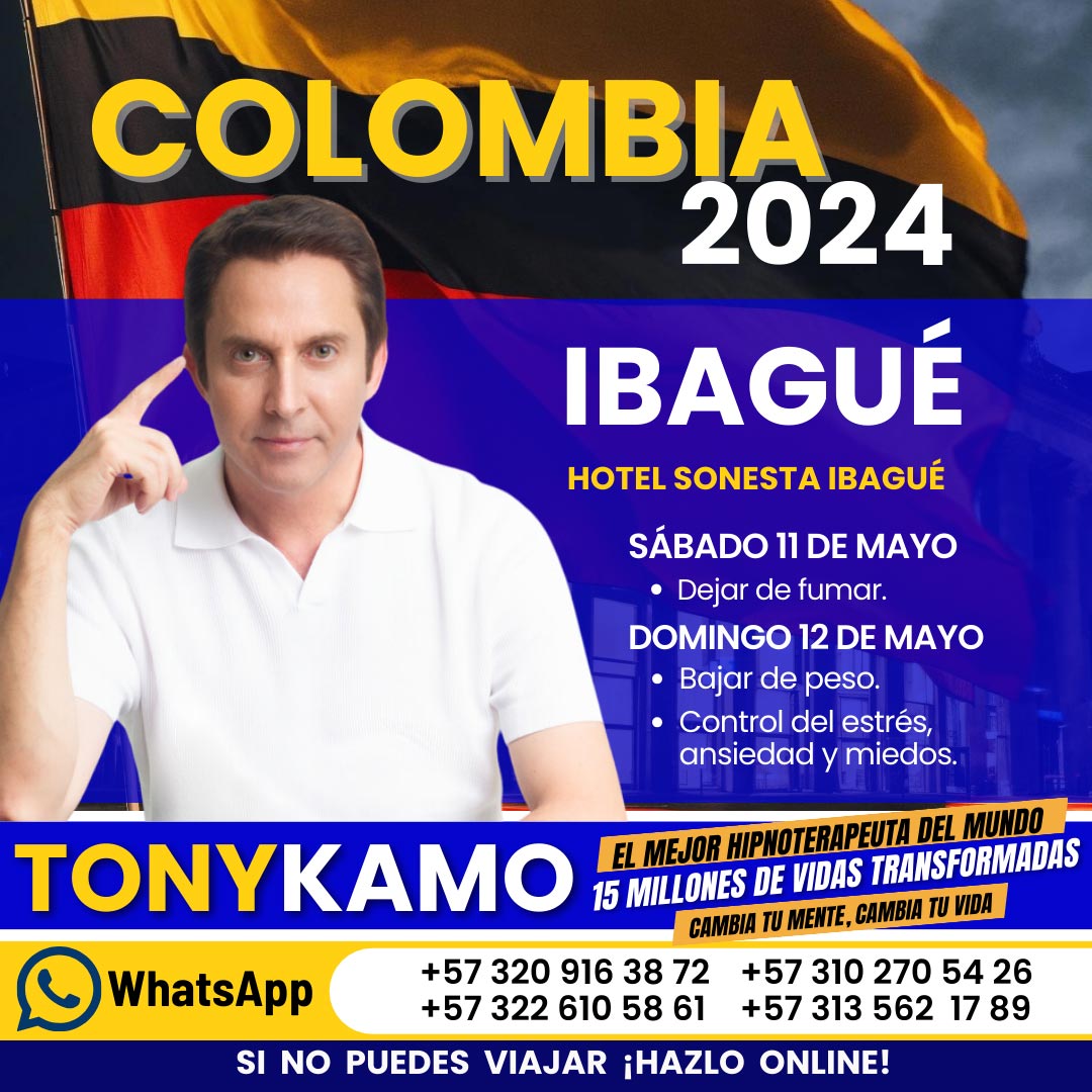 Tony Kamo en Ibagué (Colombia) el 11 y 12 Mayo 2024 Web Oficial de